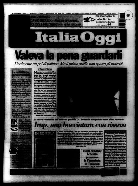 Italia oggi : quotidiano di economia finanza e politica